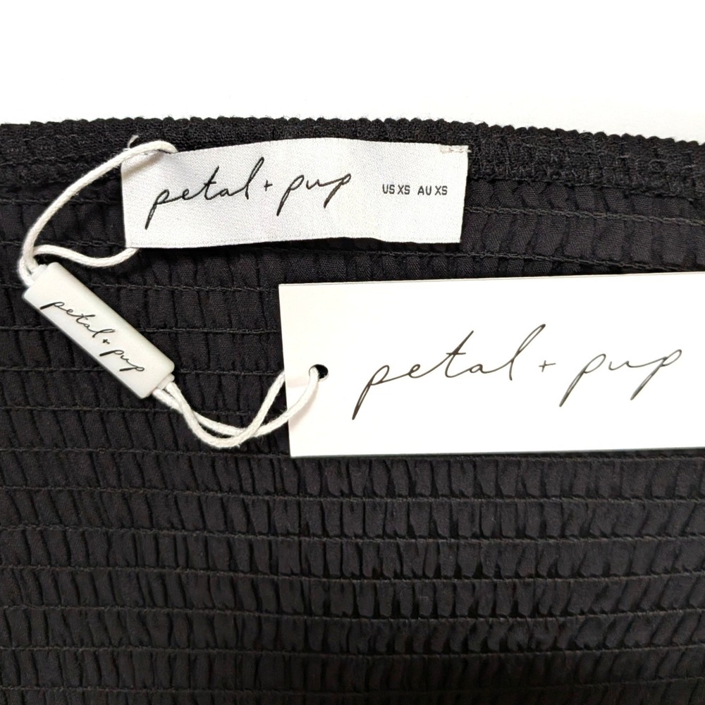 Petal & Pup Kayt Strapless Dress Black Maxi Linen Blend Size XS NWT - Picture 4 of 13